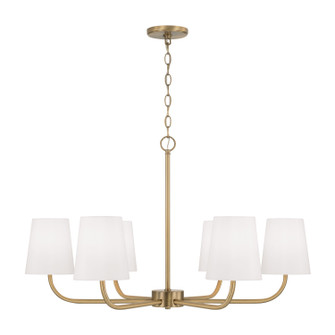 Brody Six Light Chandelier in Aged Brass (65|449462AD-706)