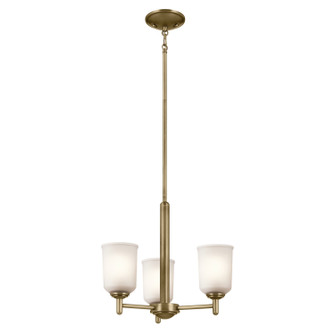 Shailene Three Light Mini Chandelier in Natural Brass (12|43670NBR)