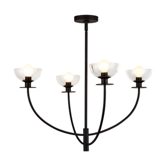Sylvia Four Light Chandelier in Matte Black/Clear Glass (452|CH515226MBCL)