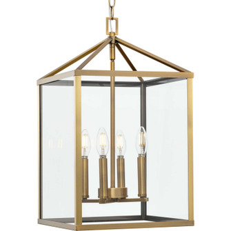 Hillcrest Four Light Foyer Pendant in Vintage Brass (54|P500440-163)