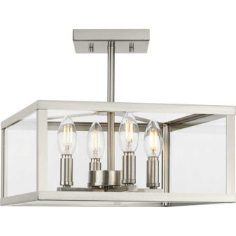 Hillcrest Four Light Semi-Flush Mount in Brushed Nickel (54|P350264-009)