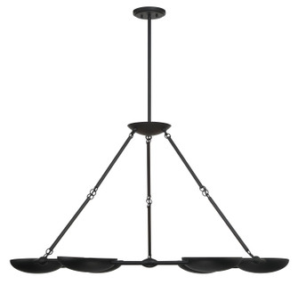 Undertas Six Light Chandelier in Coal Black (42|P1316-076)