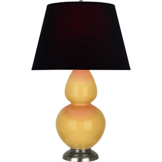 Double Gourd One Light Table Lamp in Sunset Yellow Glazed Ceramic w/Antique Silvered (165|SU22K)