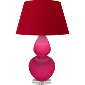 Double Gourd One Light Table Lamp in Razzle Rose Glazed Ceramic w/Lucite (165|RZ23R)