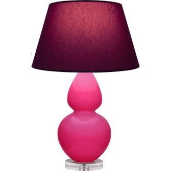 Double Gourd One Light Table Lamp in Razzle Rose Glazed Ceramic w/Lucite (165|RZ23P)