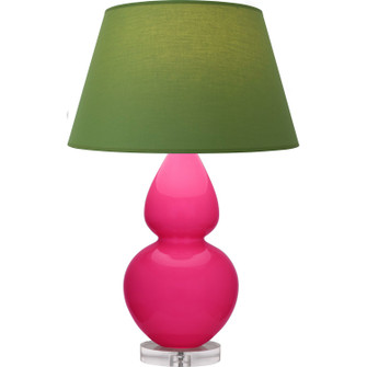 Double Gourd One Light Table Lamp in Razzle Rose Glazed Ceramic w/Lucite (165|RZ23G)
