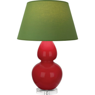 Double Gourd One Light Table Lamp in Ruby Red Glazed Ceramic w/Lucite (165|RR23G)