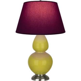 Double Gourd One Light Table Lamp in Citron Glazed Ceramic w/Antique Silvered (165|CI22P)