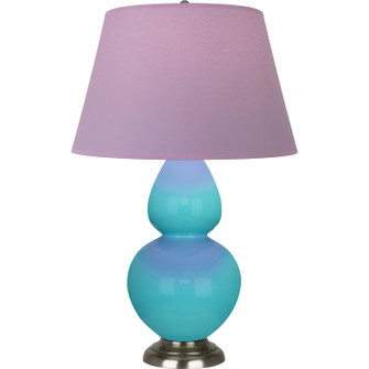 Double Gourd One Light Table Lamp in Egg Blue Glazed Ceramic w/Antique Silvered (165|1741L)