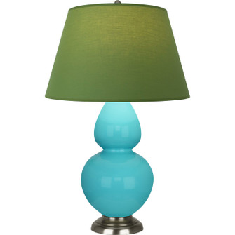 Double Gourd One Light Table Lamp in Egg Blue Glazed Ceramic w/Antique Silvered (165|1741G)