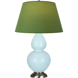 Double Gourd One Light Table Lamp in Baby Blue Glazed Ceramic w/Antique Silvered (165|1676G)