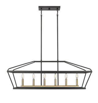 Surrey Six Light Chandelier in Matte Black / Vintage Brass (59|13406-MB/VB)