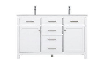 Lewis Double Bathroom Vanity in White (173|VF23354DWH)