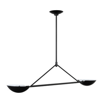Nevel Two Light Linear Chandelier in Aged Iron (454|EC1292AI)