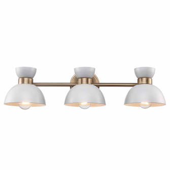Three Light Vanity in White / Antique Gold (110|71853 WH-AG)