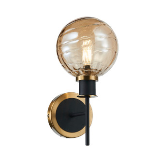 Gem One Light Wall Sconce in Black and Brushed Brass (78|AC11871AM)