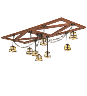 Pocono Pool House Nine Light Chandelier in Oil Rubbed Bronze & Craftsman Brown (57|267119)