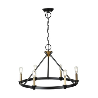 Notting Hill Six Light Chandelier in Black and Brushed Brass (78|AC11986BB)