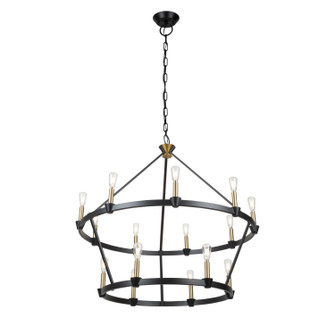 Notting Hill 15 Light Chandelier in Black and Brushed Brass (78|AC11985BB)