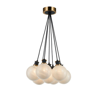 Gem Seven Light Pendant in Black and Brushed Brass (78|AC11877SW)