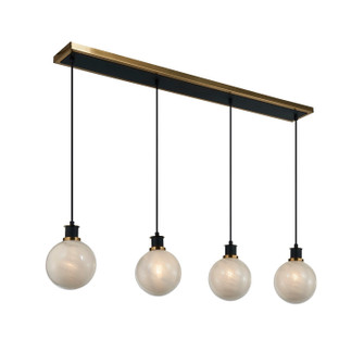 Gem Four Light Island/Pool Table in Black and Brushed Brass (78|AC11874SW)