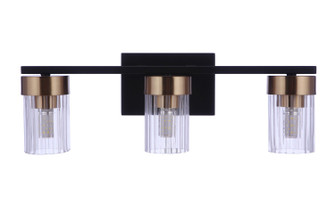 Bond Street Three Light Vanity in Flat Black/Satin Brass (46|11819FBSB3)