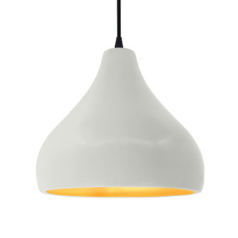 Radiance One Light Pendant in Matte White w/ Champagne Gold (102|CER-6565-MTGD-MBLK-BKCD)