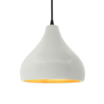Radiance One Light Pendant in Matte White w/ Champagne Gold (102|CER-6563-MTGD-MBLK-BKCD)