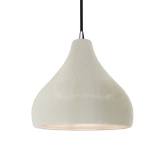 Radiance One Light Pendant in White Crackle (102|CER-6563-CRK-NCKL-BKCD)