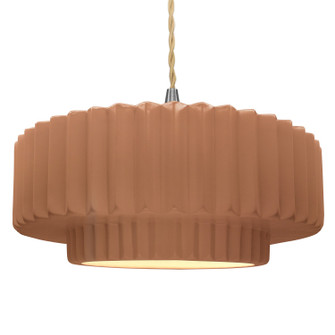 Radiance One Light Pendant in Adobe (102|CER-6555-ADOB-NCKL-BEIG-TWST)