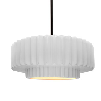 Radiance LED Pendant in Gloss White (outside and inside of fixture) (102|CER-6553-WTWT-MBLK-BEIG-TWST-LED1-700)