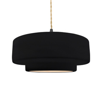 Radiance One Light Pendant in Gloss Black w/ Matte White (102|CER-6545-BKMT-MBLK-BEIG-TWST)