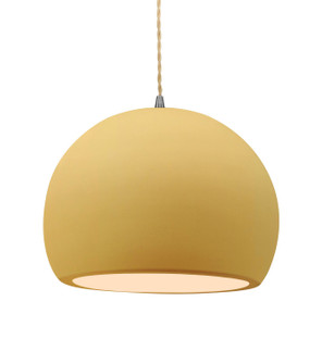 Radiance One Light Pendant in Muted Yellow (102|CER-6535-MYLW-NCKL-BEIG-TWST)