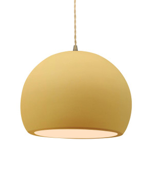 Radiance One Light Pendant in Muted Yellow (102|CER-6535-MYLW-ABRS-BEIG-TWST)