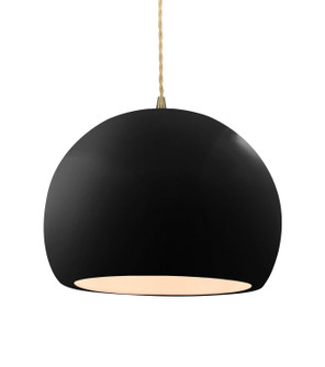 Radiance One Light Pendant in Gloss Black (102|CER-6535-BLK-ABRS-BEIG-TWST)