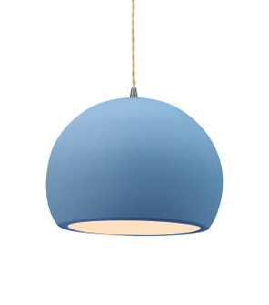 Radiance One Light Pendant in Sky Blue (102|CER-6533-SKBL-NCKL-BEIG-TWST)