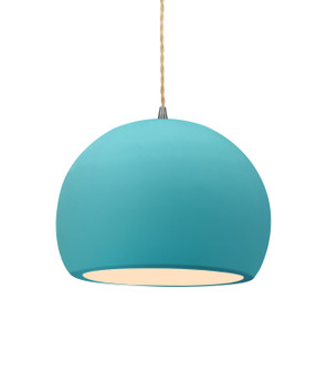 Radiance One Light Pendant in Reflecting Pool (102|CER-6533-RFPL-NCKL-BEIG-TWST)