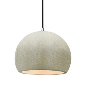 Radiance One Light Pendant in White Crackle (102|CER-6533-CRK-NCKL-BKCD)