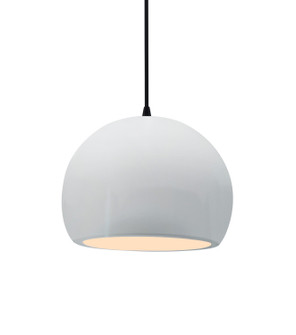 Radiance One Light Pendant in Gloss White (102|CER-6530-WHT-MBLK-BKCD)