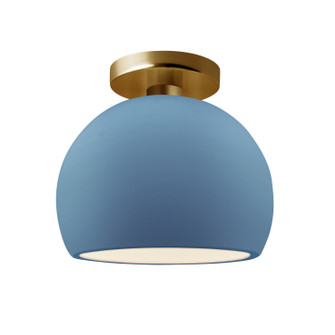 Radiance One Light Semi-Flush Mount in Sky Blue (102|CER-6350-SKBL-BRSS)