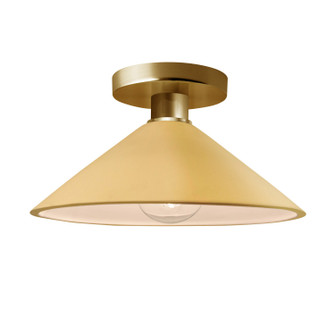 Radiance One Light Semi-Flush Mount in Muted Yellow (102|CER-6330-MYLW-BRSS)