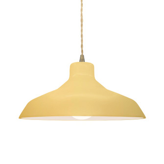 Radiance One Light Pendant in Muted Yellow (102|CER-6263-MYLW-ABRS-BEIG-TWST)