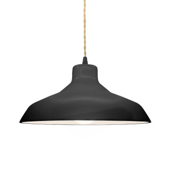 Radiance One Light Pendant in Gloss Black w/ Matte White (102|CER-6263-BKMT-MBLK-BEIG-TWST)