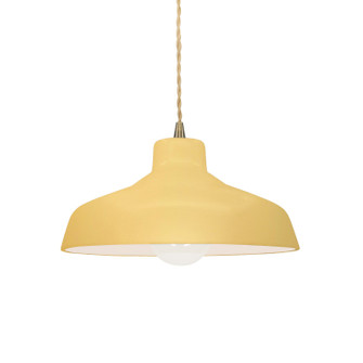 Radiance One Light Pendant in Muted Yellow (102|CER-6260-MYLW-ABRS-BEIG-TWST)