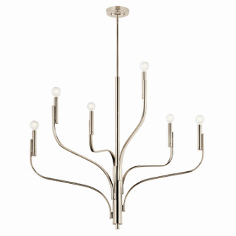 Livadia Six Light Chandelier in Polished Nickel (12|52673PN)