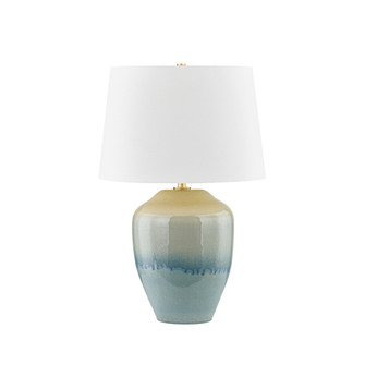 Montville One Light Table Lamp in Aged Brass/Ceramic Crackle Emerald Tide (70|L6329-AGB/C05)