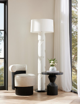 Cristiano One Light Floor Lamp in Ivory/Bronze/Bronze/Off-White/Off-White (314|PFC17-SH035)