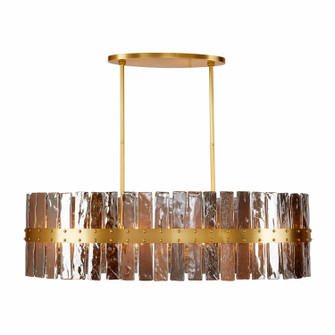 Sinclair Eight Light Chandelier in Smoke/Antique Brass (314|DRC10)