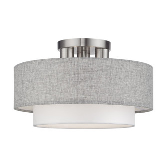 Brookmeade Three Light Semi-Flush Mount in Brushed Nickel (107|60013-91)