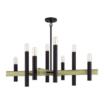 Helsinki Eight Light Chandelier in Bronze with Antique Brass (107|49996-07)